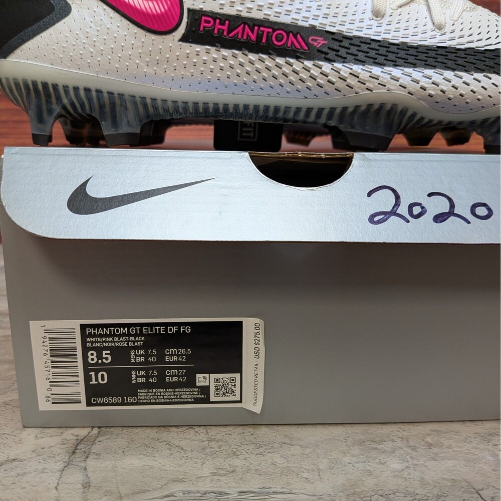 Nike Phantom GT Elite DF FG Men's 8.5 White Pink Blast Soccer Cleats CW6589-160 - Picture 10 of 11